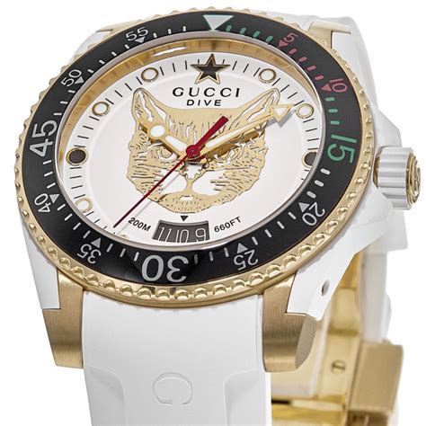 gucci men's ya136322 'dive' white rubber watch|Gucci Dive Unisex Watch YA136322 .